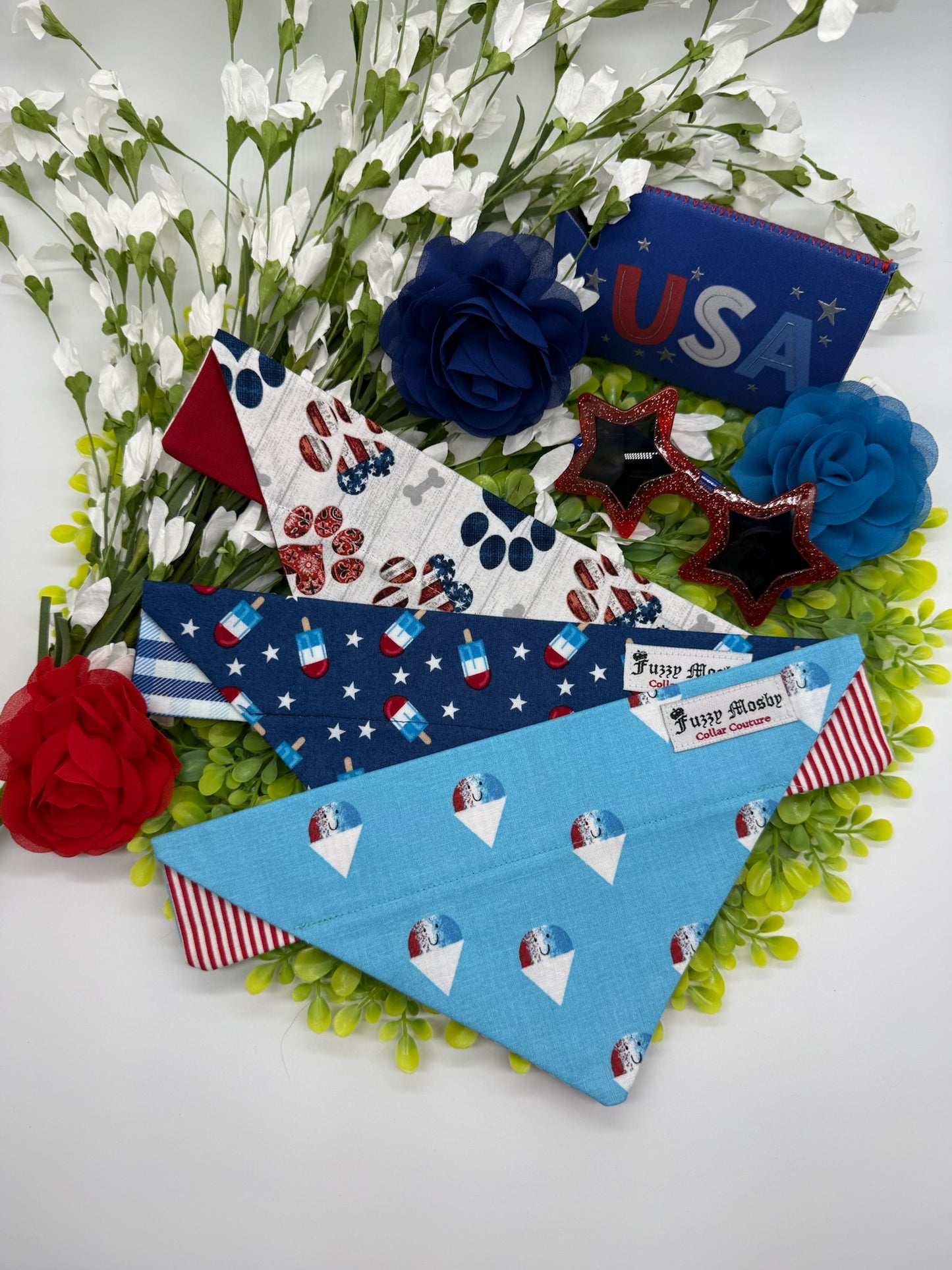 Star Spangled Paws Slide-on Bandana