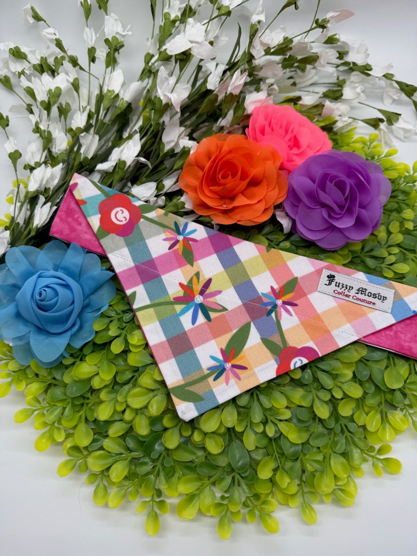 Floral Tartan Slide-on Bandana