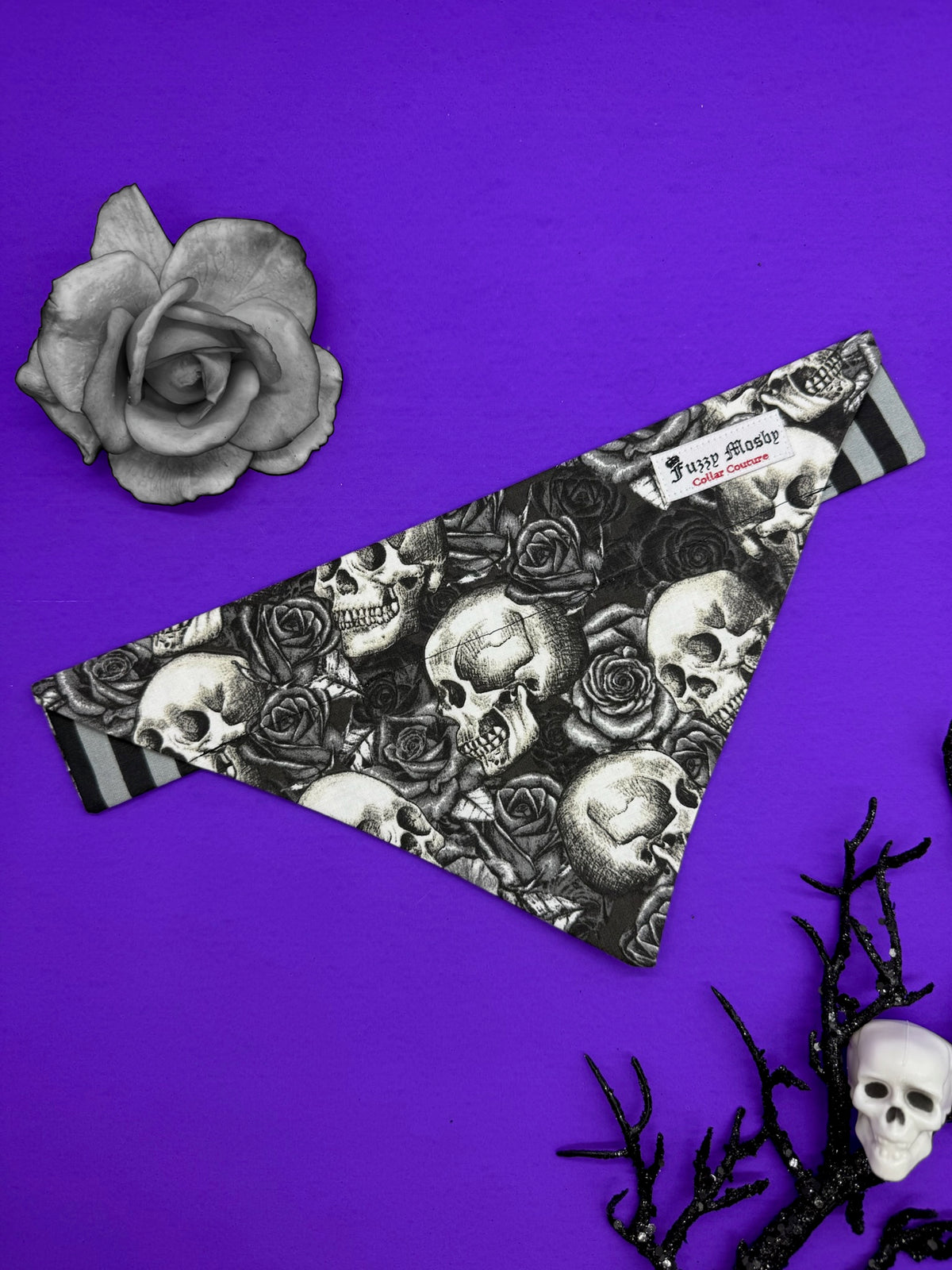 Skulls & Roses Slide-on Bandana