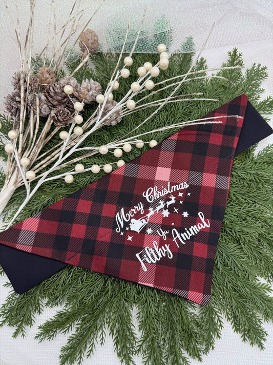 Merry Christmas Ya Filthy Animal Slide-on Bandana