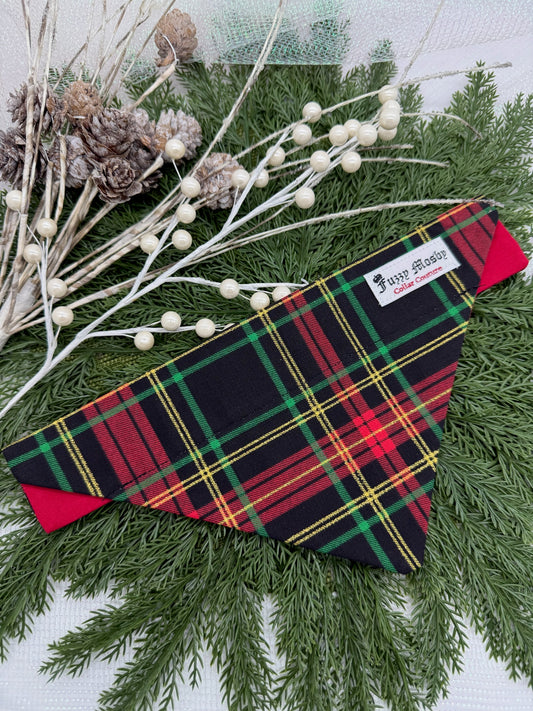 Christmas Plaid Slide-on Bandana