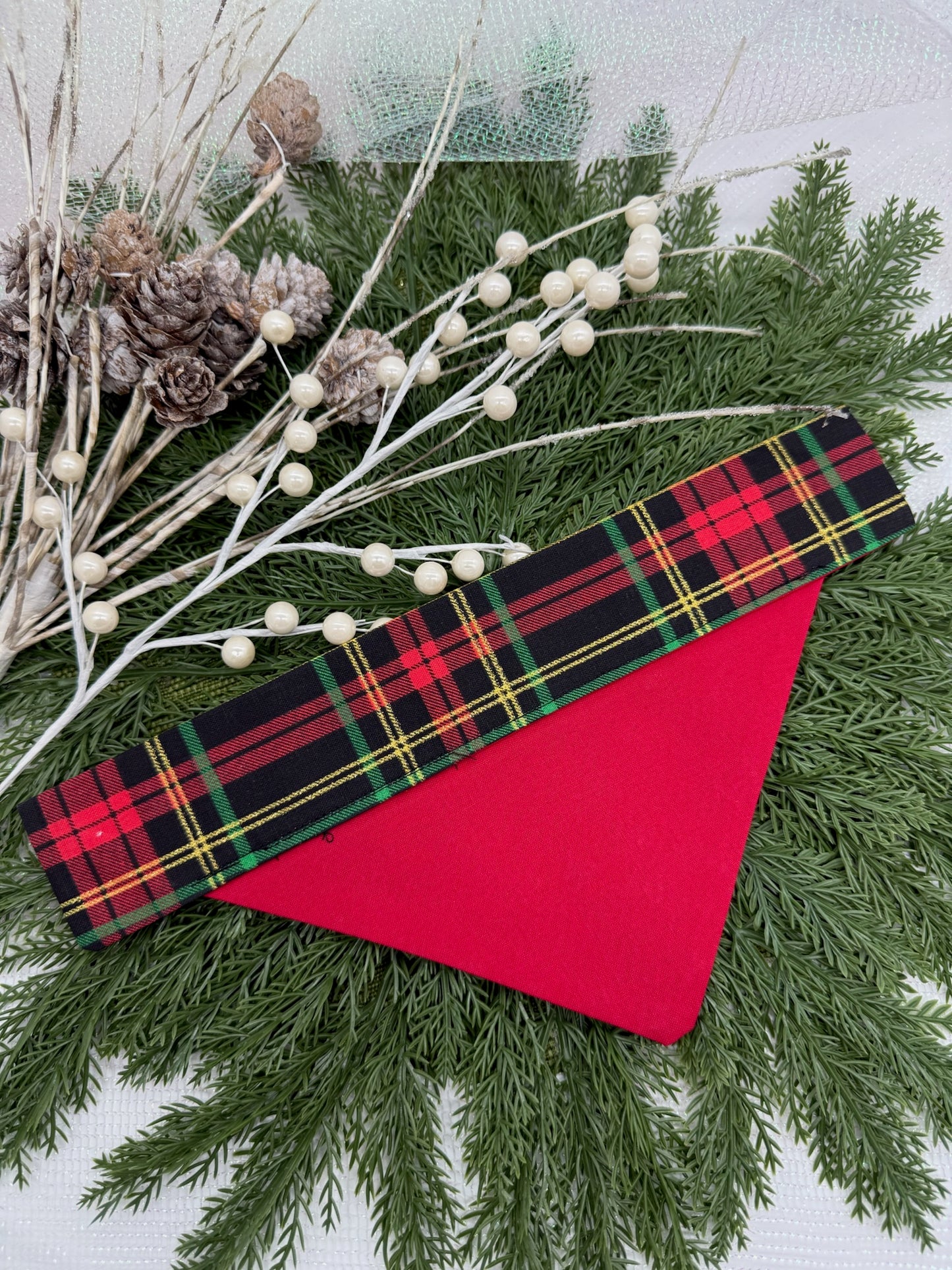 Christmas Plaid Slide-on Bandana