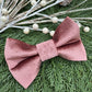 Dusty Rose Velvet Slide-on Bow-tie