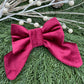 Burgundy Velvet Slide-on Bow
