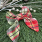 Vintage Christmas Plaid Slide-on Bow