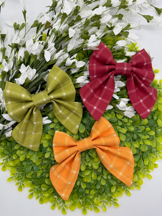 Solid Tartan Slide-on Bow