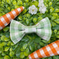 Sage Green Plaid Slide-on Bow-tie