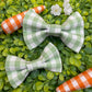 Sage Green Plaid Slide-on Bow-tie