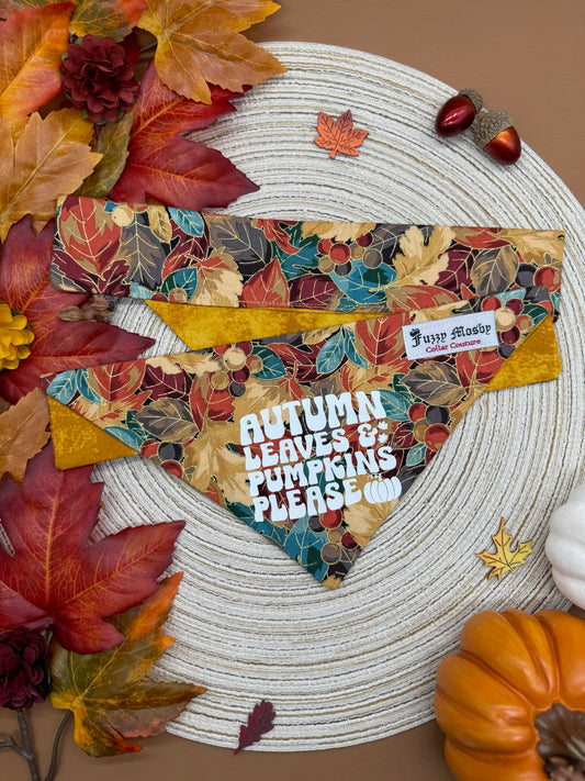 Autumn Leaves & Pumpkins Please Slide-on Bandana