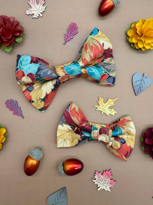 Autumn Leaves & Pumpkins Please Slide-on Bow-tie