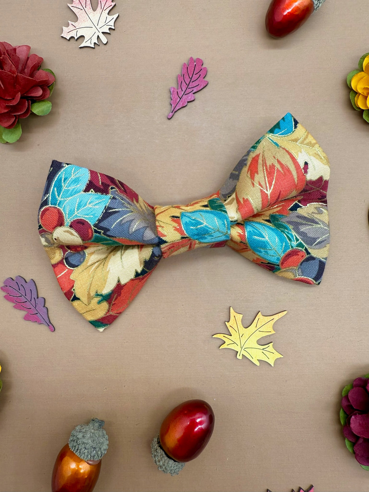 Autumn Leaves & Pumpkins Please Slide-on Bow-tie