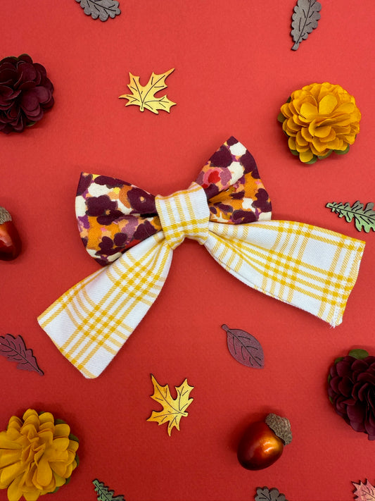 Autumn Flowers Slide-on Bow