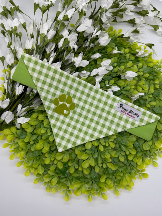 Green Gingham Slide-on Bandana