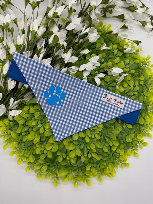 Blue Gingham Slide-on Bandana