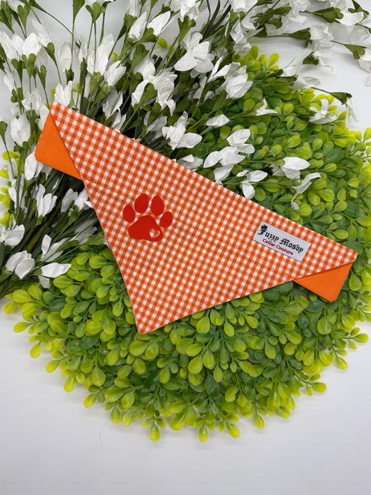 Orange Gingham Slide-on Bandana