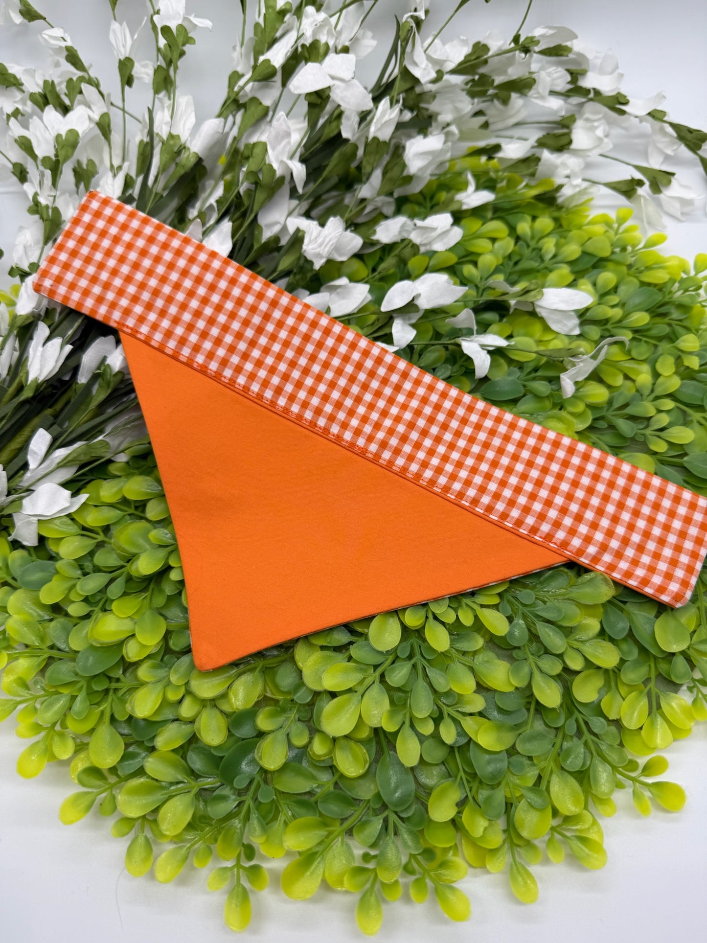 Orange Gingham Slide-on Bandana
