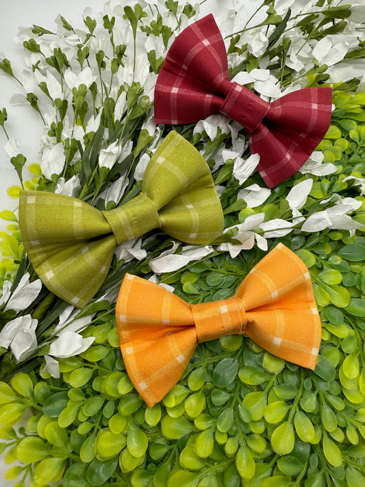 Solid Tartan Slide-on Bow-tie