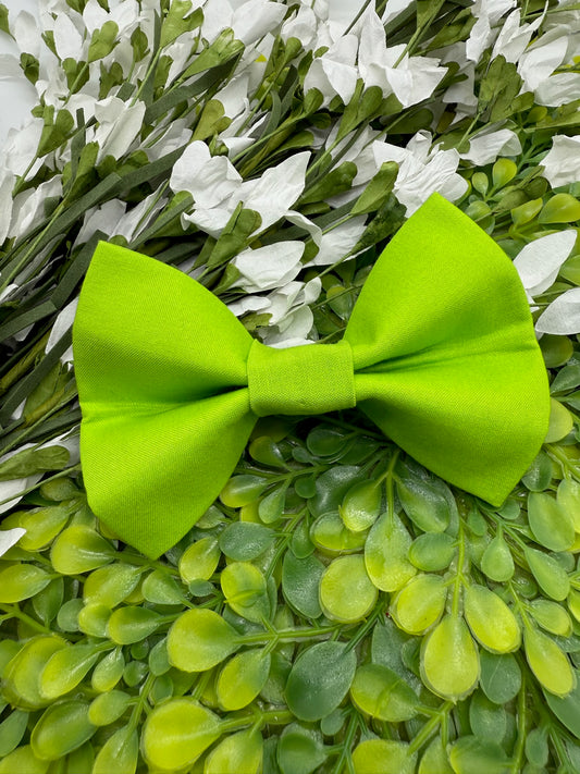 Lime Green Slide-on Bow-tie