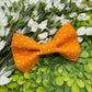 Orange Polka Dot Slide-on Bow-tie