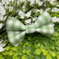 Sage Green Plaid Slide-on Bow-tie